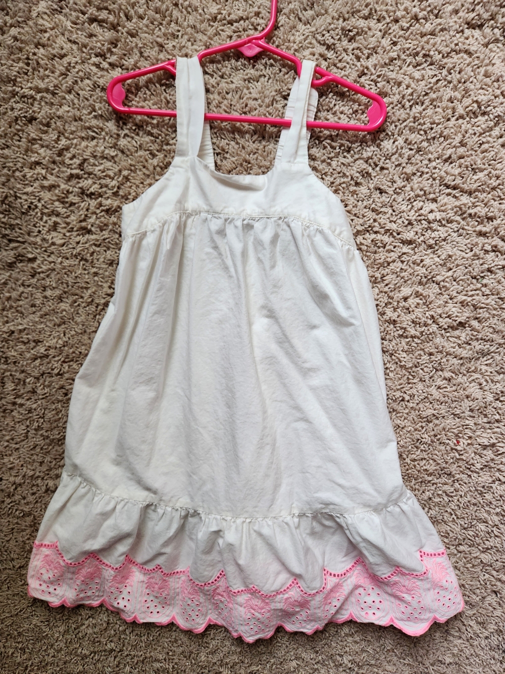 Old Navy White Sundress with Pink Trim